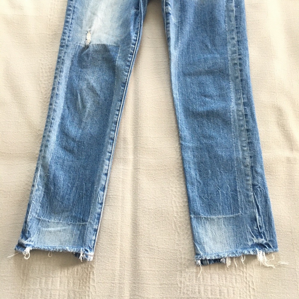 VTG Joe's The Lara Mid Rise Jeans Size 25 Cigarette Raw Hem Ankle Stretch Patchw - Picture 3 of 11